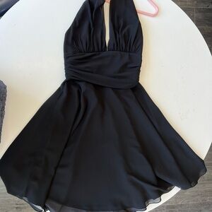 Elegant Black Halter Dress